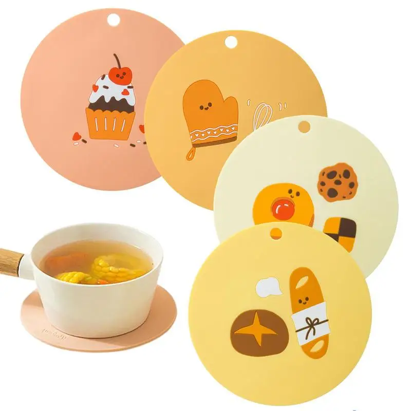 

Heat Resistant Silicone Mat Drink Cup Coasters Non-slip Pot Holder Table Placemat Kitchen Accessories Coasters Rich Colors
