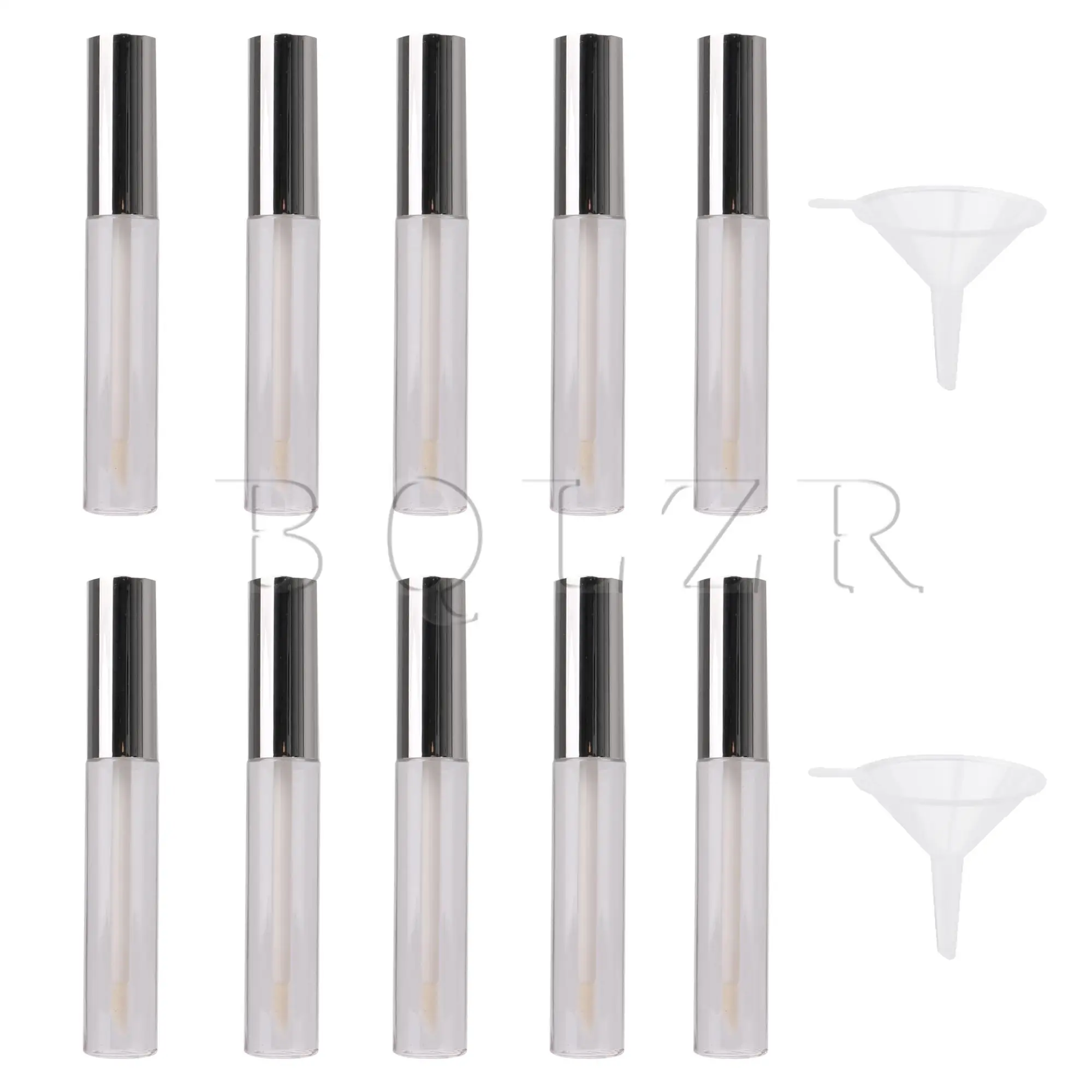 

BQLZR 10pcs Protable Empty Clear Lip Gloss Tube Lip Balm Bottle Makeup Containers 10ML