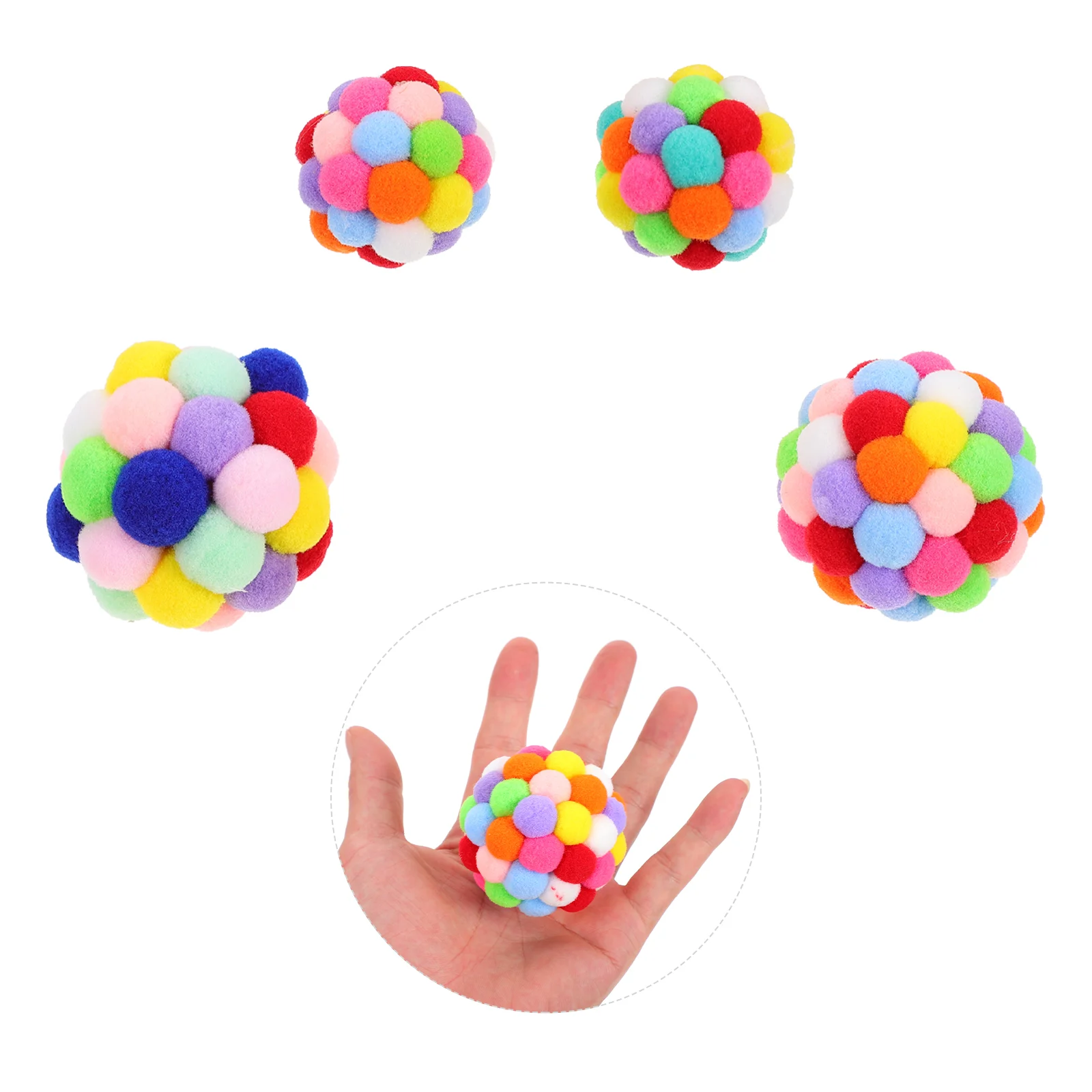 

Cat Toy Pet Toys Pom Plush Dog Foam Yarn Crinkle Interactive Kitten Fluffy Coloured Funny Rainbow Colorful Robot fish