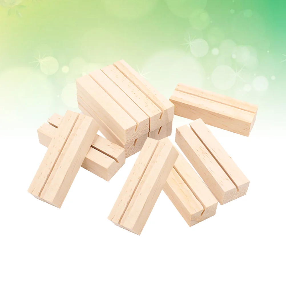

10 Pcs Business Holder Wooden Shaped Photo Stand Picture Holder Handmade Memo Holder