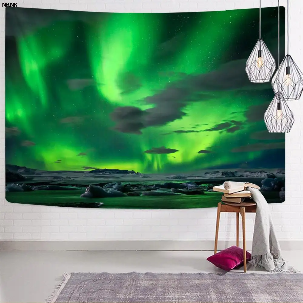 Фото NKNK бренд Aurora Tapiz Trippy Tenture Мандала Ice Home Tapestrys Lake настенные коврики светильник 3D печать настенная Мандала №2