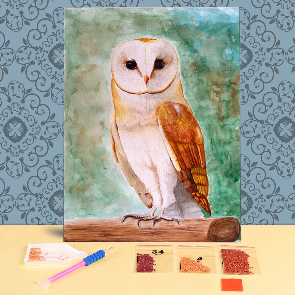 Набор для вышивки крестиком с изображением животных совы |