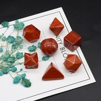 7pcs natural stone red platonic solids reiki heal energy octahedron tetrahedron crystal for home desk decoration gifts