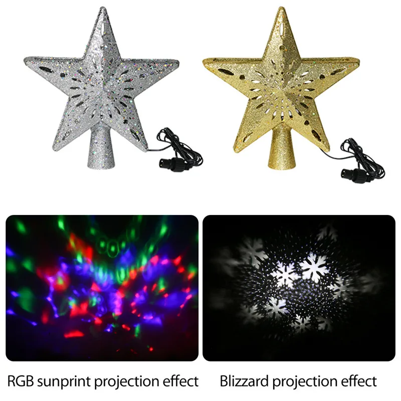 

LED Snowflake Rotating Projection Lamp Decoration Hollow Snowflake Christmas Tree Tree Rotation Night Top Hat Used Christmas
