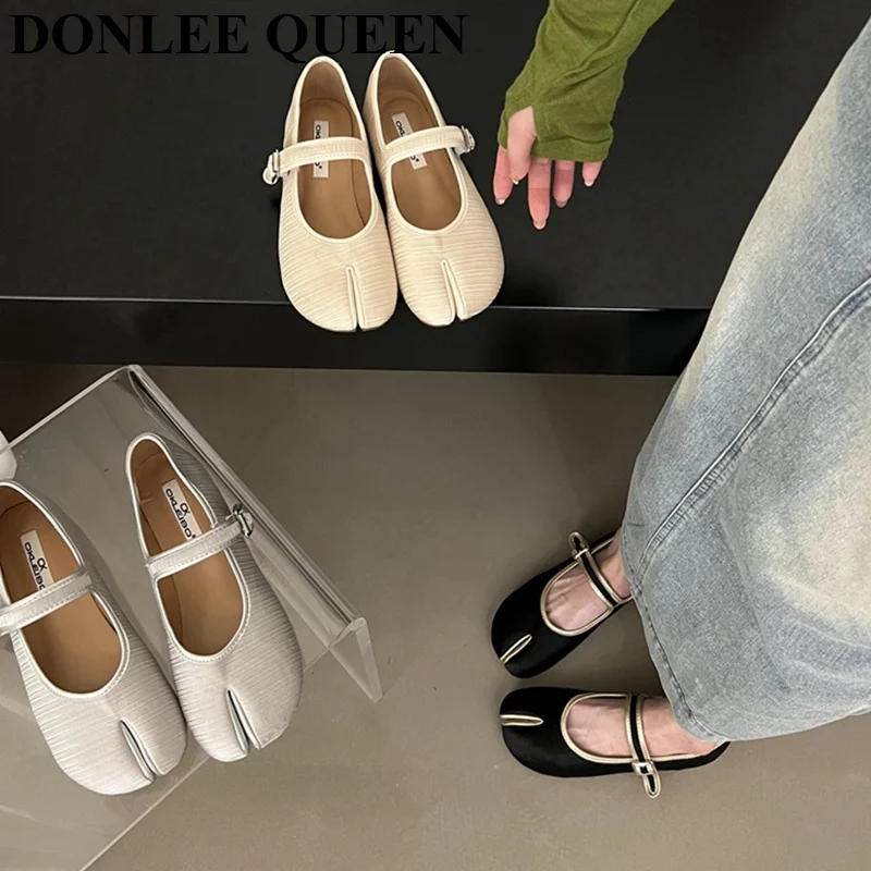 

2023 Fashion Split Toe Women Flat Mary Jane Shoes Casual Tabi Ninja Ballet Ladies Slip On Loafer Soft Ballerina Comfort Moccasin