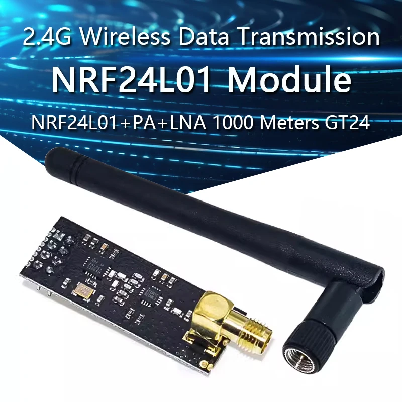 Фото 1-10 шт. NRF24L01 + 2,4G модуль беспроводной передачи данных 2,4 ГГц NRF24L01 обновленная версия NRF24L01 + PA + LNA 1000 метров GT24 №1