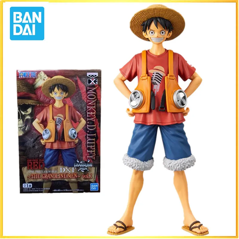 

In stock Original Genuine Banpresto Anime One Piece DXF Luffy Vol.1 RED Theatrical Edition Figural Toys Car Decoration PVC Model