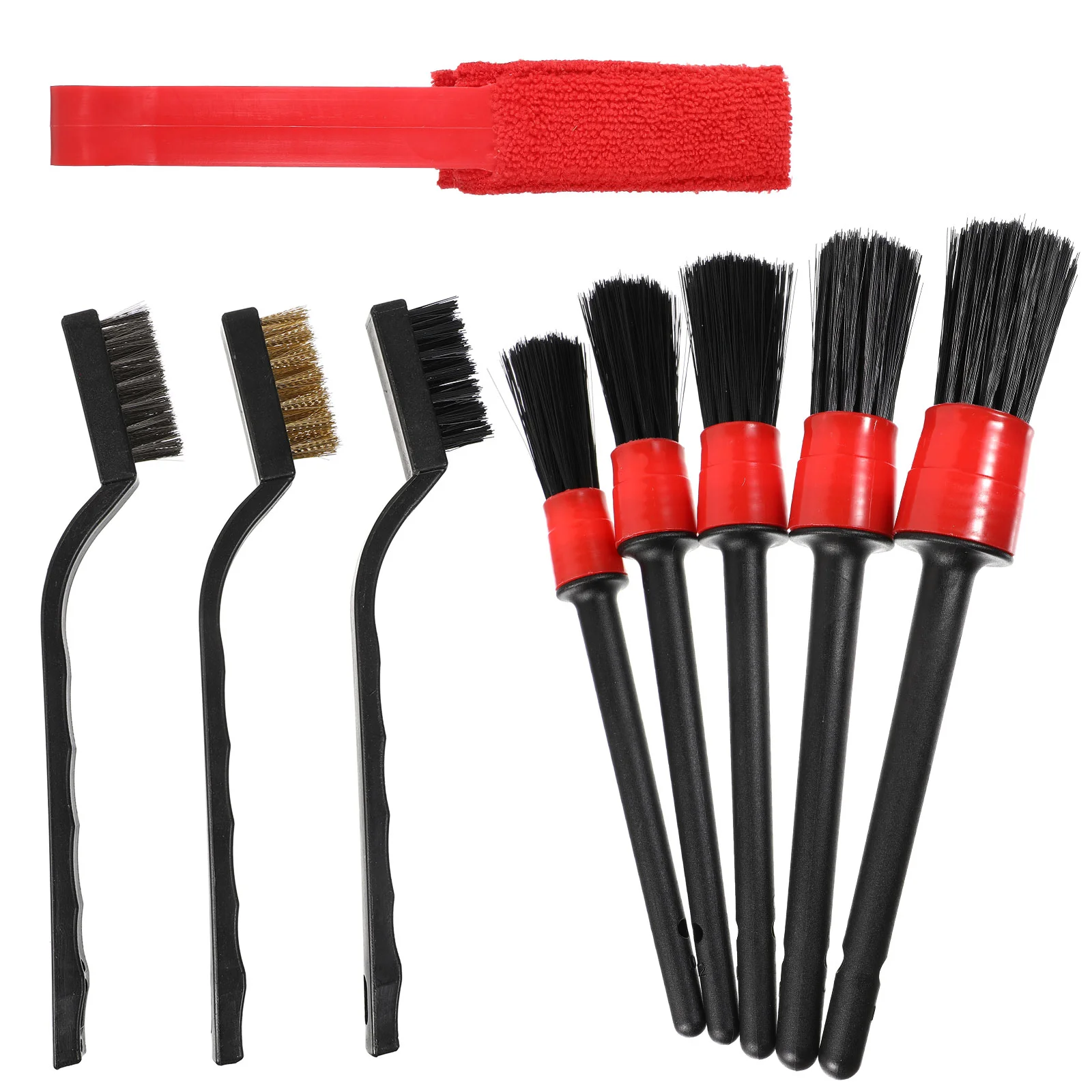 

9 Pcs Cleaning Brush Car Detail Wheel Detailing Tire Telescopic Air Outlet Wash