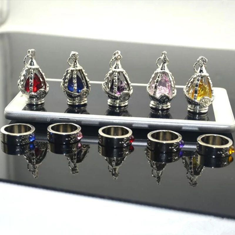 

Anime Puella Magi Madoka Magica Cosplay Soul Gem Necklace Pendant Ring Jewelry Set Gift Prop