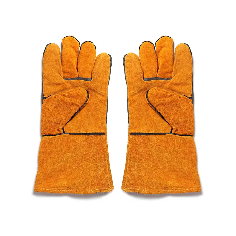 

Cowhide Welding Gloves for Men Women Long Sleeve Work Heat Resistant Fire Gloves