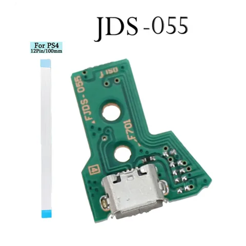 1 комплект для контроллера PS4, плата зарядки Micro USB, порт, разъем для док-станции, 12 контактов, 14 контактов, JDS 001 011 030 040 055, соединительный кабель