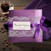 10/50pcs Purple Wedding Invitations with RSVP Customized Bridal Shower,Engagement Invite and Envelope