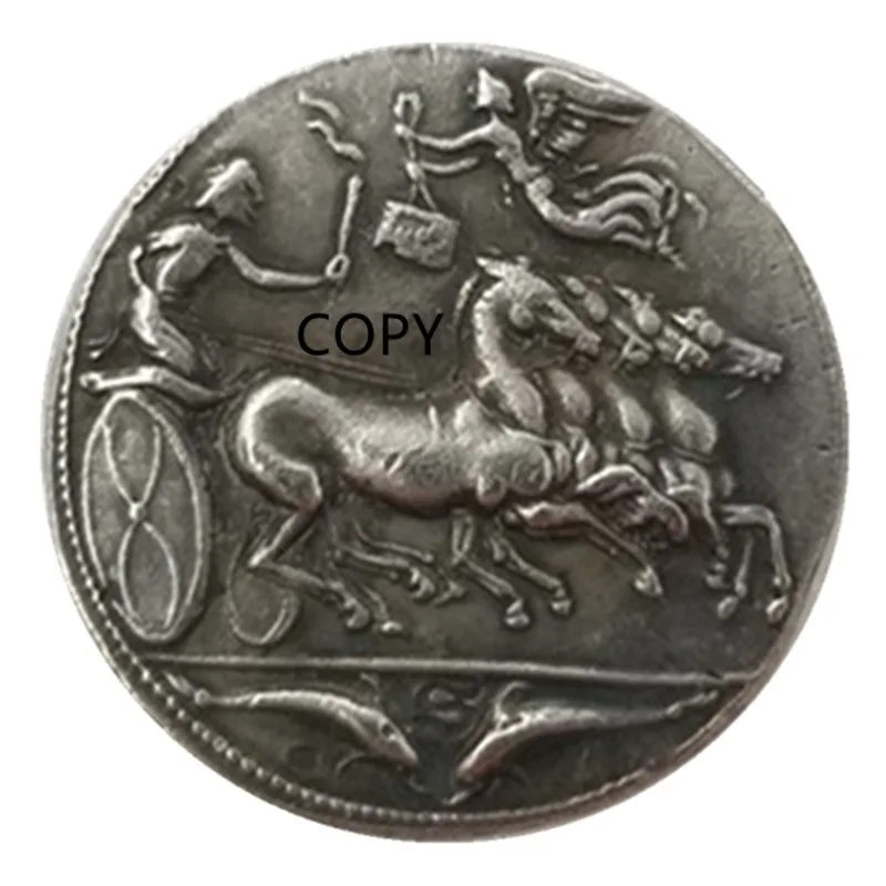 

Fairy Arethusa & Horse COIN YES Carriage Commemorative Coins Syracuse of ANCIENT GREEK Replica Coin Copper Craft Collect