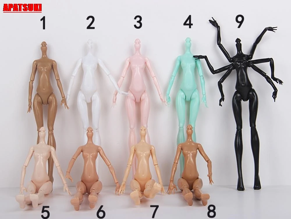 

DIY 9 Colors Imitation Demon Monster Dolls Naked Body Without Head For Monster High Dolls Fairytales 11 Joints Doll Bodies Toys