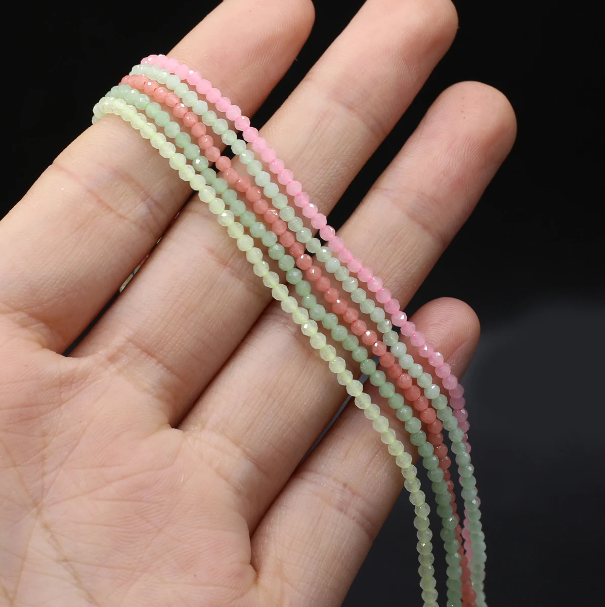

2mm Natural Stone Beads Loose Small Faceted Bead for Jewelry Making Diy Women Necklace Bracelet Accessories 14inch