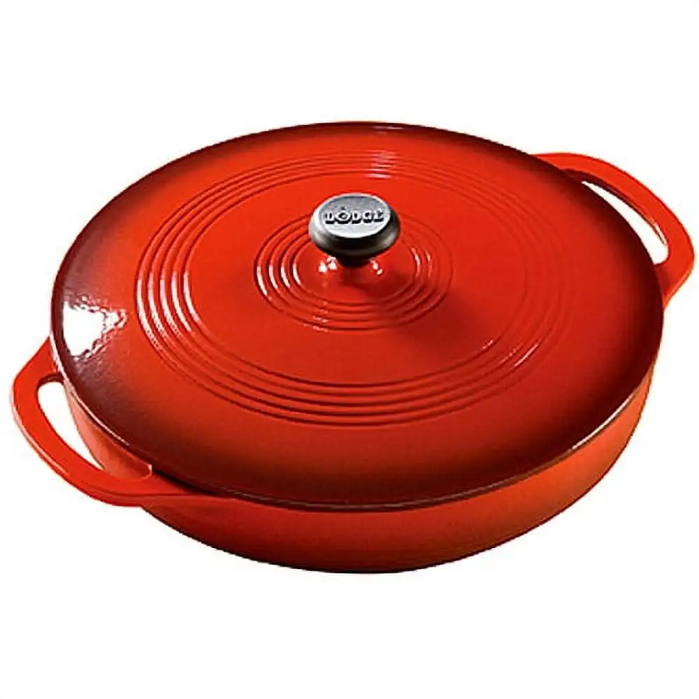 

3.6 Quart Enamled Cast Iron Dutch Oven with Self Lid Cast Iron Pot Cast Iron Cookware Nonstick Casserole Red