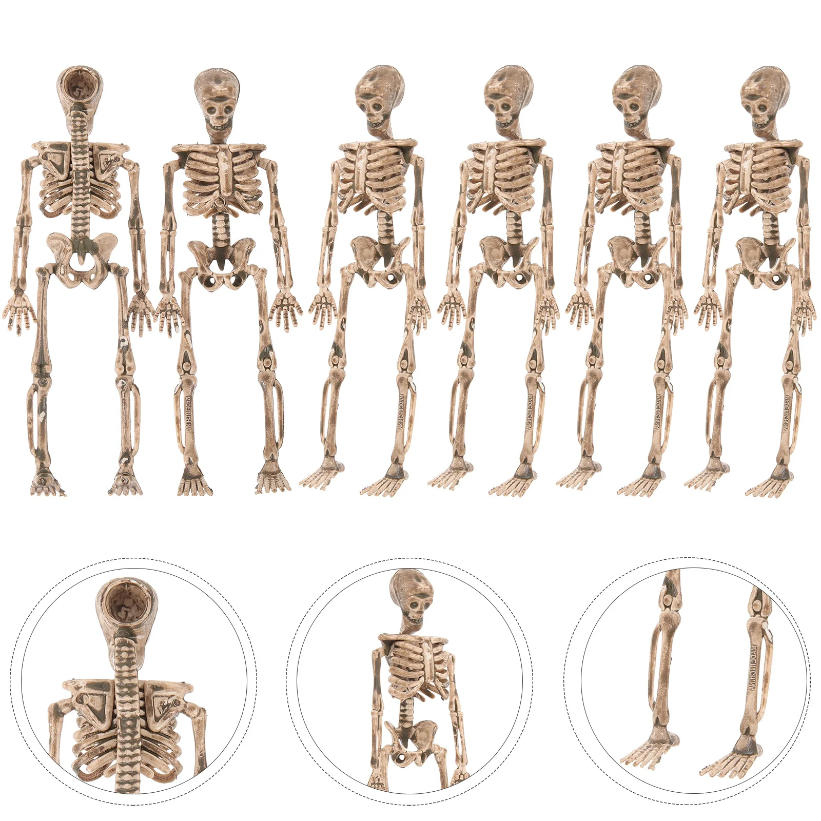 

16 Pcs Halloween Decorations Scary Figurines Mini Prop Movable Plastic Haunted House Ghost Model