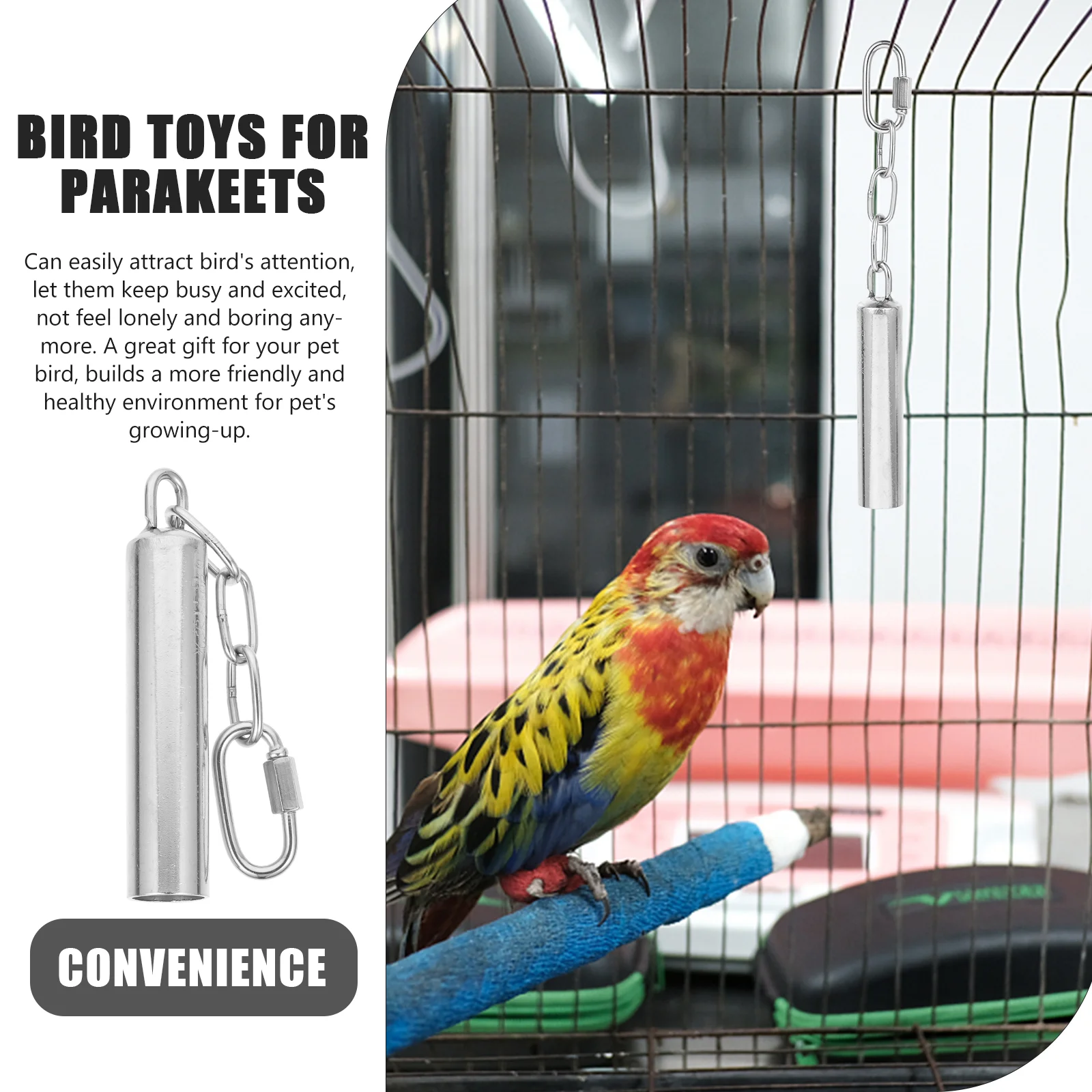 Колокольчик из нержавеющей стали игрушки для попугаев курятник клетка птиц