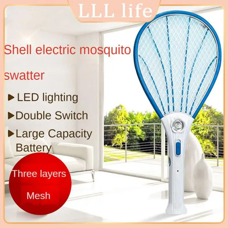 

Instant Mosquito Killer Three-layer Large Mesh Abs Electric Mosquito Swatter Anti-electric Shock Led Lighting Rechargeable