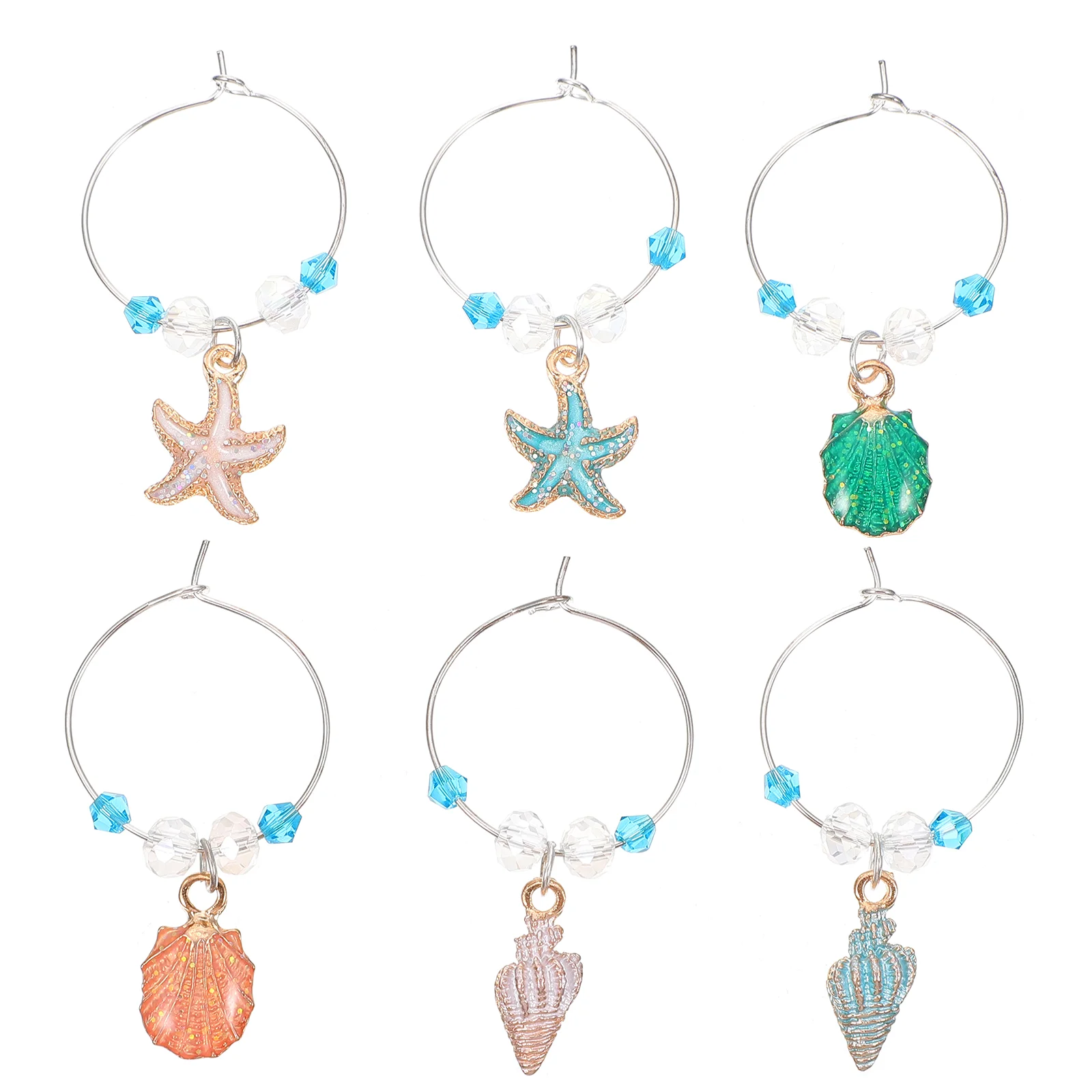 

6 шт., стеклянные шармы-маркеры для дегуставечерние девичника