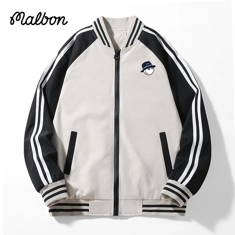 Malbon Mens Golf Jacket Coat Autumn/Winter New Fashion Edition Trend Warm Round Neck Male Casual Top Baseball Jacket Golf wear