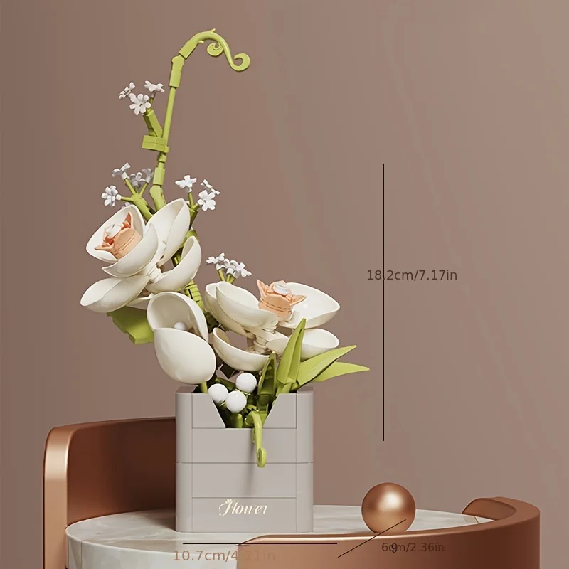 

Цветочная головоломка в сборе, строительные блоки, украшения, День святого Валентина, чтобы отправить друзьям и се