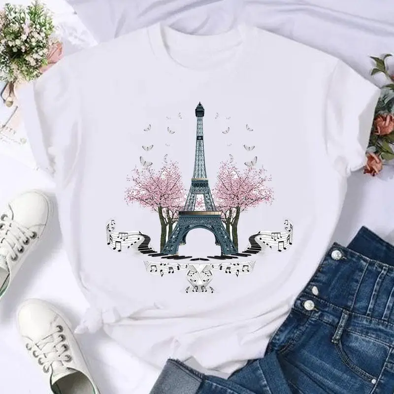 

Short Sleeve Flower Spring 90s Sweet Fashion Summer Women Print T Shirt Female Casual Top Tshirts Cartoon Graphic Tee T-Shirt