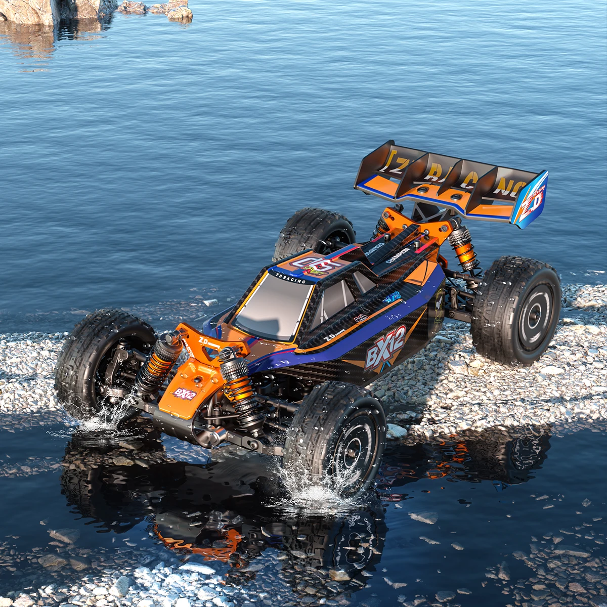 Фото ZD Racing RC Car Racing BX-12 1/12 Бесщеточный 2,4 ГГц 70 км/ч Высокоскоростной пульт дистанционного управления Гоночный багги Автомобиль для взрослых и детей Игрушки №3