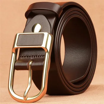 Genuine Leather For Men's High Quality Buckle Jeans Cowskin Casual Belts Business Cowboy Waistband Male Fashion Designer 2022New 1