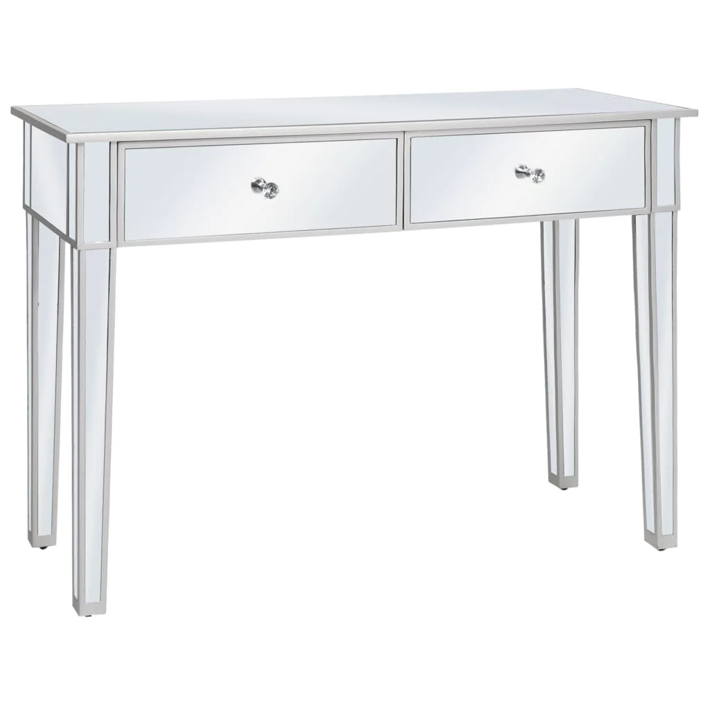 

Mirrored Console Table, MDF and Glass End Table, Bedrooms Furniture 106.5x38x76.5 cm