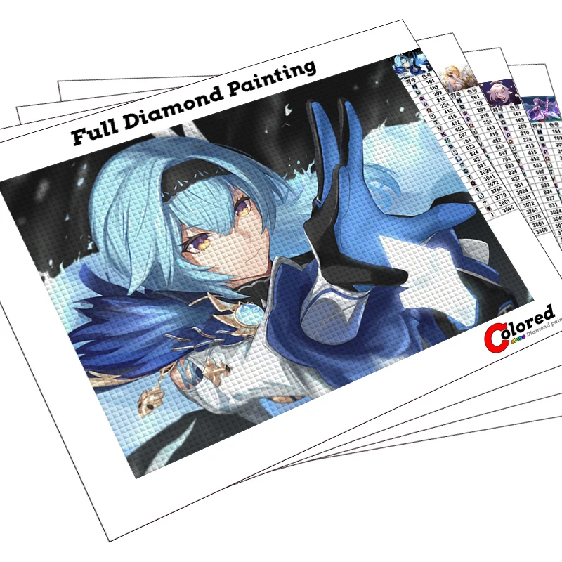 

Genshin Impact Full Diamond painting Game Lady Eula Keqing Diamond mosaic embroidery Anime Girl Lumine Paimon cross stitch GI11