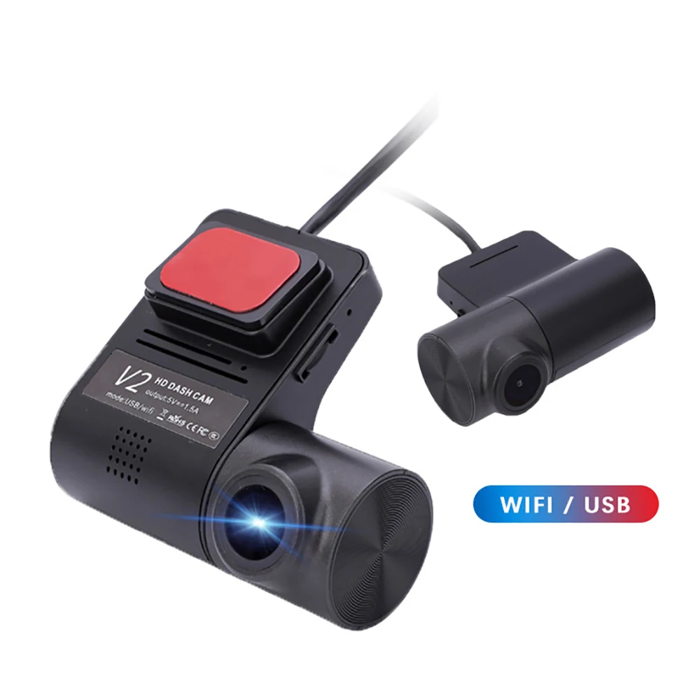 

Автомобильный видеорегистратор, Wi-Fi, USB, 1080P Full HD, ночное видение