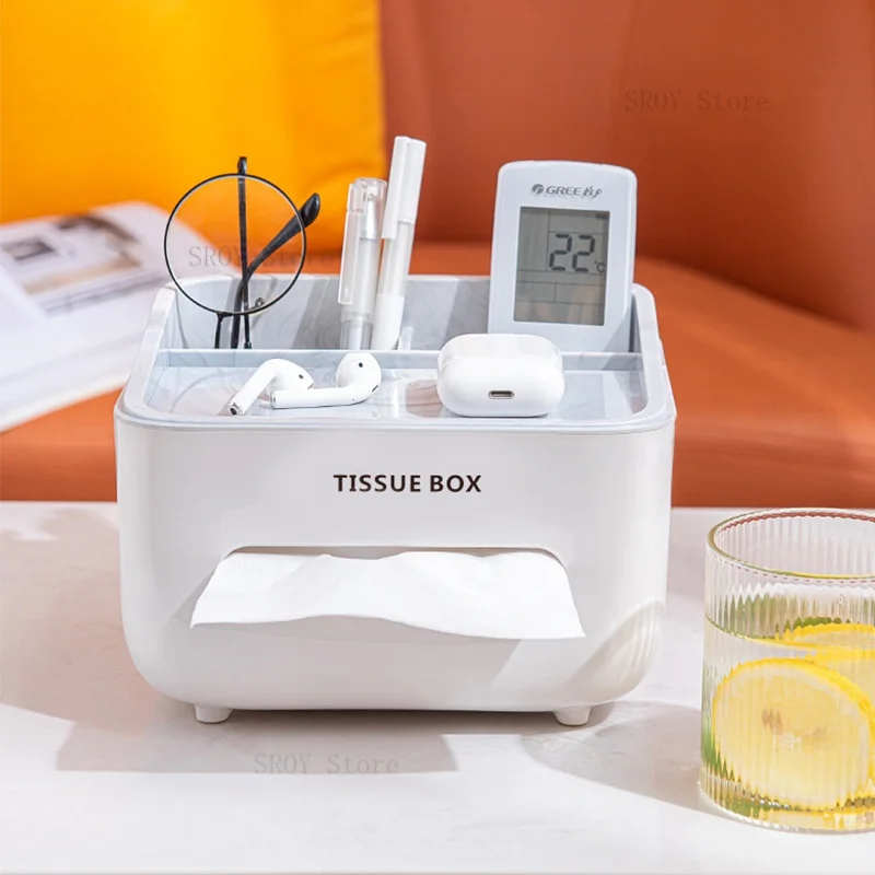 

Multifunctional Tissue Box Cover Napkin Holder Napkin Storage Case Desk Mobile Phone Holder Living Room Tissue Organizer