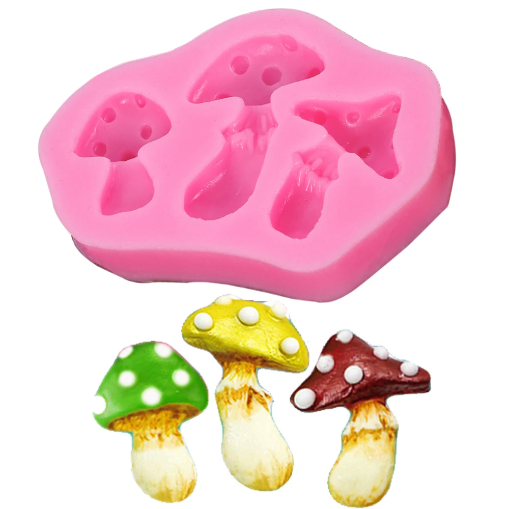 

DIY Cartoon Mushroom Silicone Fondant Soap 3D Cake Mold Cupcake Jelly Candy Chocolate Decoration Baking Tool Moulds M349