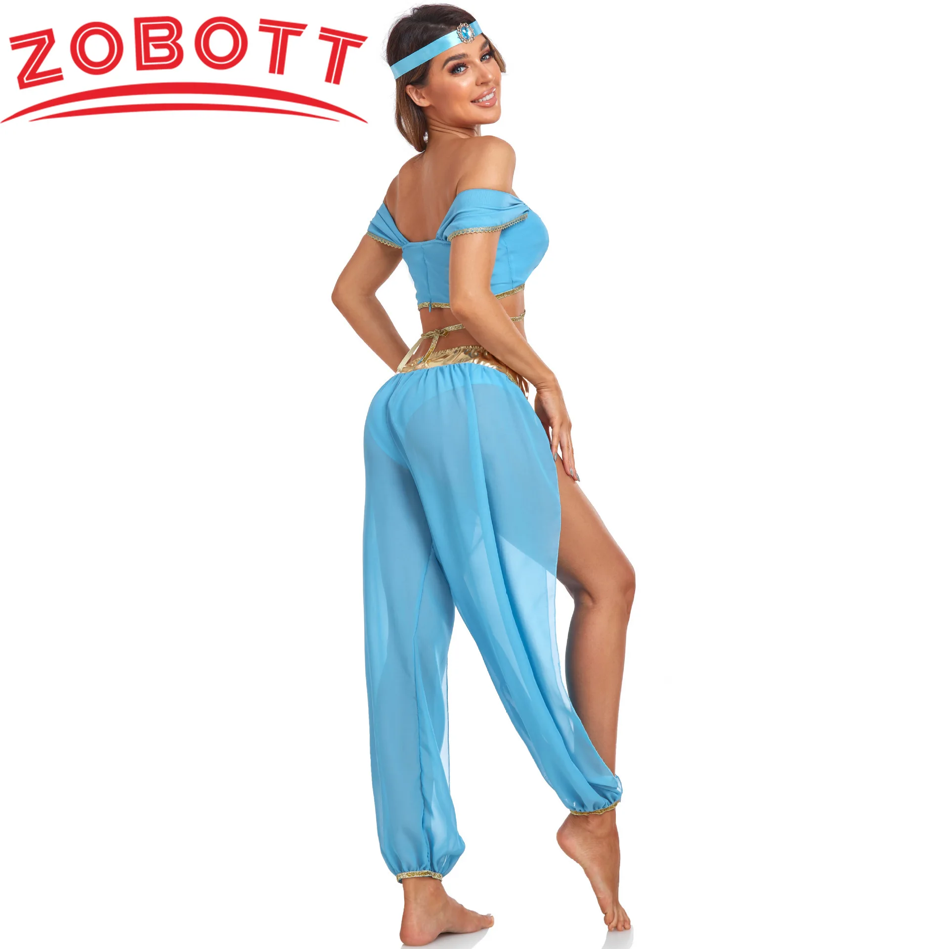 Женский костюм Жасмин для косплея со штанами из полиэстера карнавальных