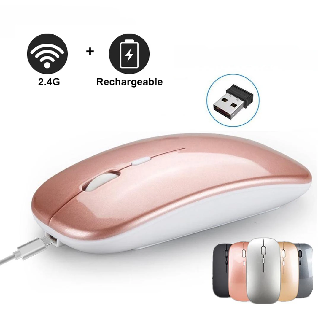 

Wireless Touch Mouse Optical USB Receiver Slim Silent Ergonomic Magic Mice for Apple Mac OS Windows Computer Laptop PC