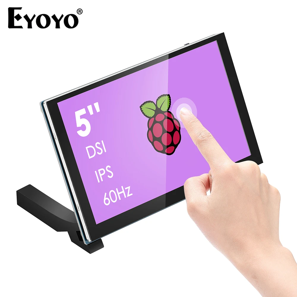 Raspberry Pi 4B/3B +/3B/3A +/2B/B + монитор с сенсорным экраном 5 дюймов 800x480 IPS цветной емкостный сенсорный экран DSI дисплей для ПК телефона, портативный монитор
