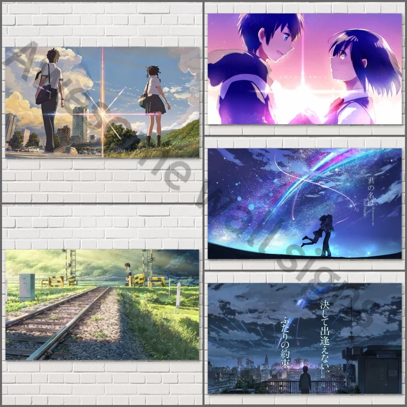 

Japanese Anime Movie Your Name Poster Cat Poster Tin Painting Home Family Lovers Gift