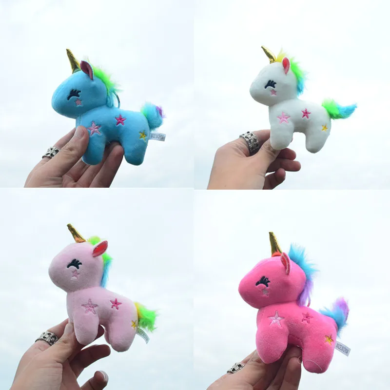 

12CM Unicorn Plush Toy Soft Stuffed Keychain for Children Girls Cartoon Unicorn Doll Animal Horse Toy Keychain Pendant Toys
