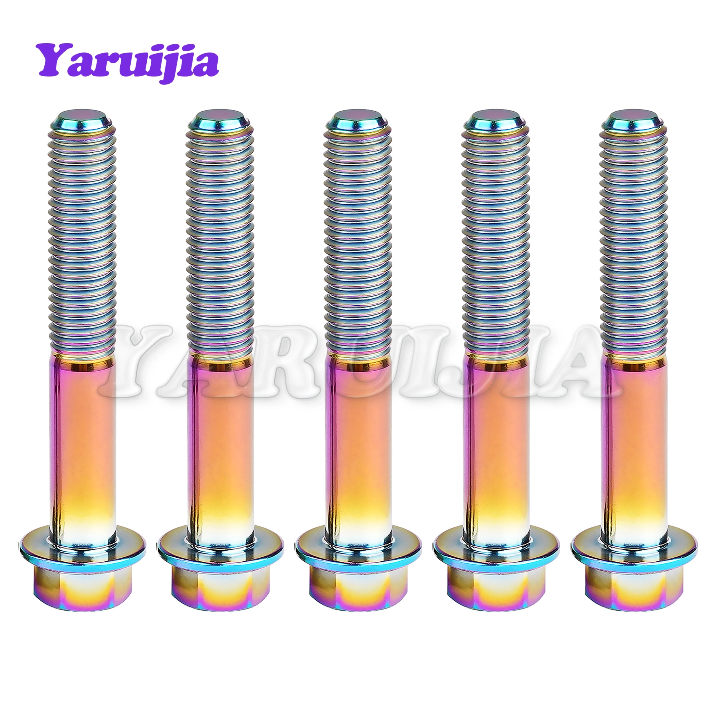 Титановые болты Yaruijia M7x10 15 20 25 30 35 40 45 50 мм шестигранный фланцевый шаг винты 1 0 для