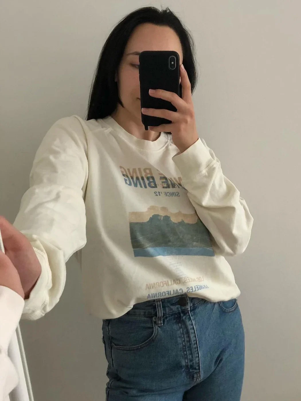 

Женский хлопковый свитшот с длинным рукавом, белый Повседневный пуловер с круглым вырезом и надписью в стиле ретро, осень 2023