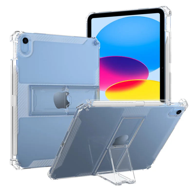 

4 Airbags Shockproof Kickstand Funda For iPad 2022 Case Pencil Holder Cover For iPad 10th Generation 10.9" Clear TPU Back Shell