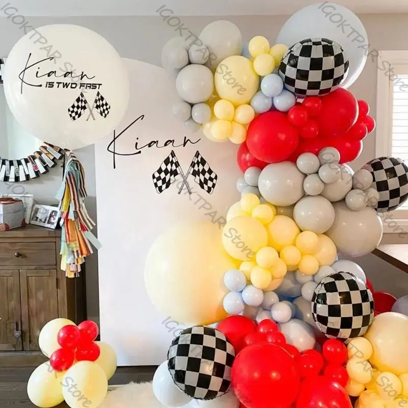 

Checkered Balloon Wedding Decoration Ballon Garland Arch Kit Chain Birthday Party Accessories Latex Balon Kid Baby Shower Decor