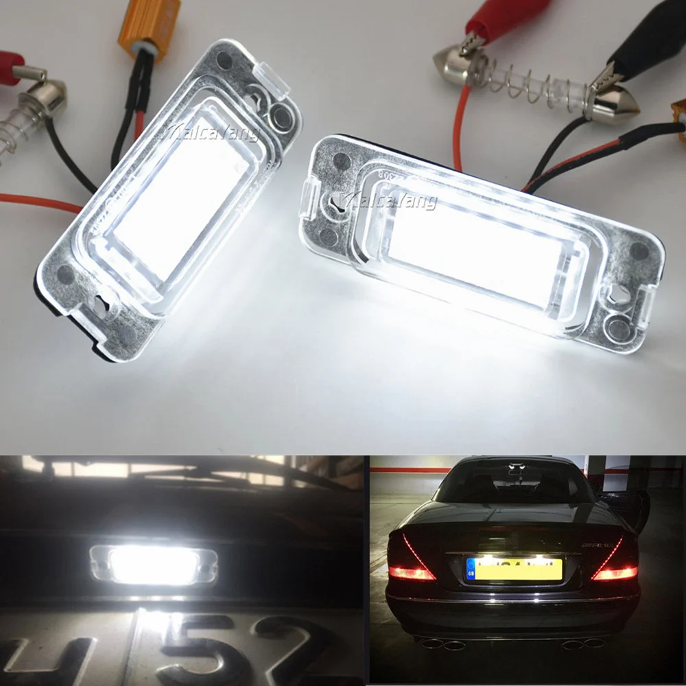 

2Pcs Error Free LED License Plate Light Number Lamp For Mercedes Benz W164 X164 W251 R GL ML 350 320 500 450 550 350 280 63 AMG