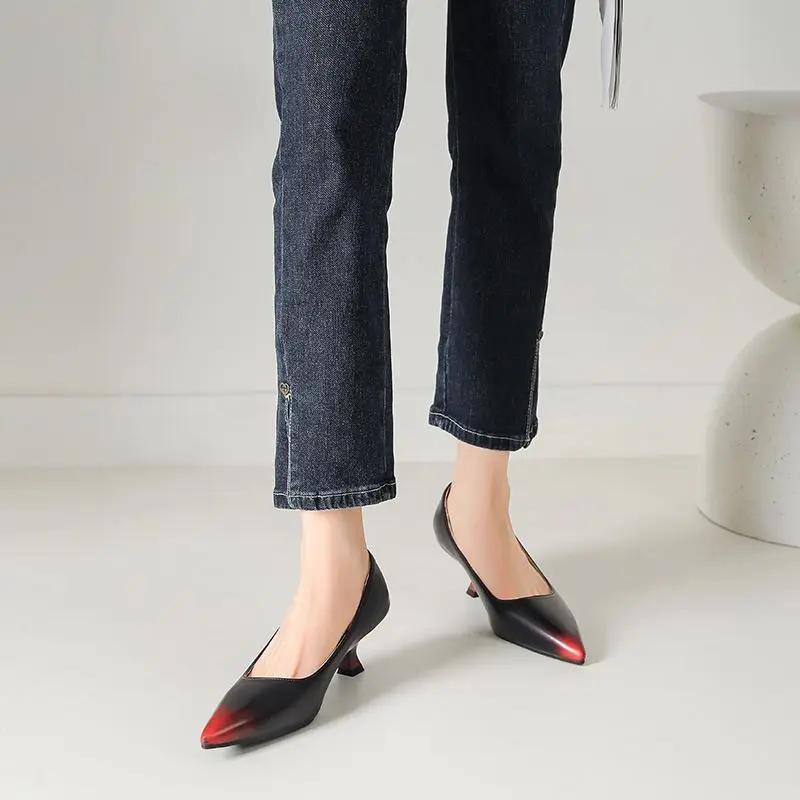 SIMLOVEYO Модные женские туфли-лодочки 31 32 Острый носок Маленький каблук 6 5 см Слипоны