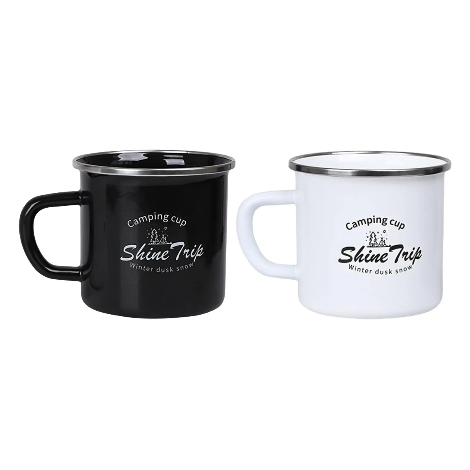 Эмалированная Кружка в стиле ретро, прочная кружка с широкой ручкой 12 унций 350 мл, кофейная чашка, подарок, снаряжение для кемпинга, многораз...