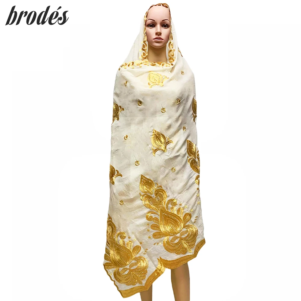 

2021, Африканский мусульманский шарф-турбина, шаль, Модный женский тюрбан, абайя, мусульманская сеть для молитвенной вышивки, большой размер, яркий хиджаб