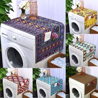 bohemian colorful geometric print dust cover washing machine cover refrigerator grid rhombus dust protector microwave oven cover