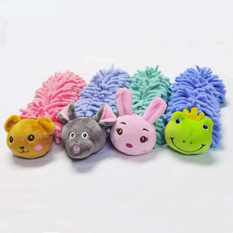 

Pet Dog Chew Toy Plush Animals Shape BB Sound Soft Puppy Molar Cleaning Teeth Interactive Playing Bite Resistant Toy Accessories