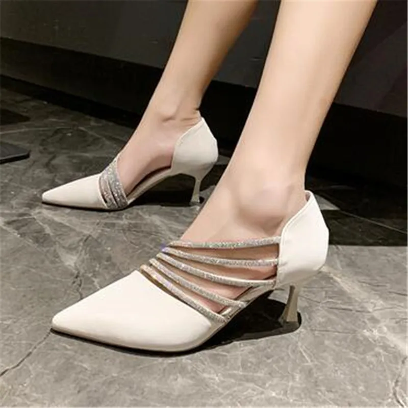 

2023 latest INS style orange elegant high heels Nigerian fashion design African women's shoes